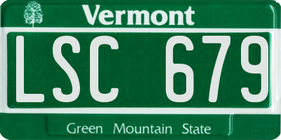 VT license plate LSC679
