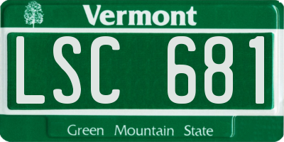 VT license plate LSC681