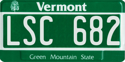 VT license plate LSC682