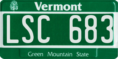 VT license plate LSC683