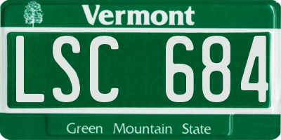 VT license plate LSC684