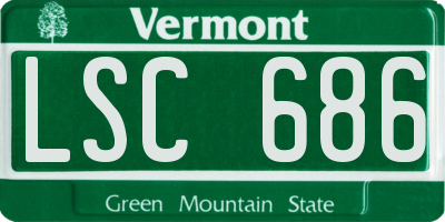 VT license plate LSC686