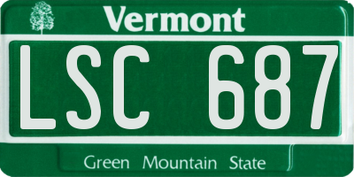 VT license plate LSC687
