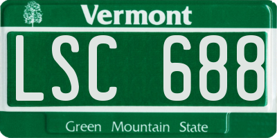 VT license plate LSC688
