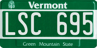 VT license plate LSC695