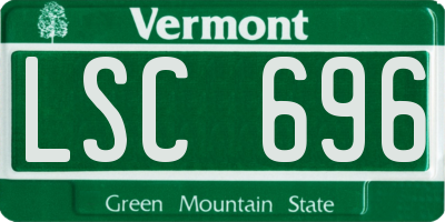 VT license plate LSC696