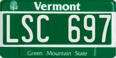 VT license plate LSC697