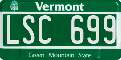 VT license plate LSC699