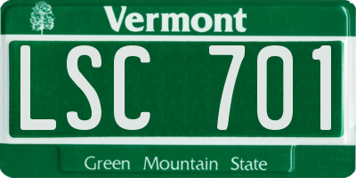 VT license plate LSC701