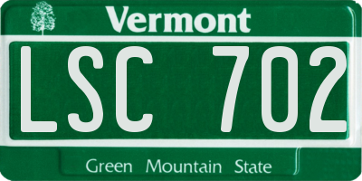 VT license plate LSC702