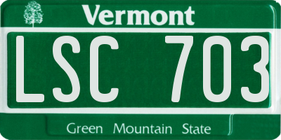VT license plate LSC703