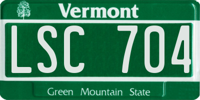 VT license plate LSC704
