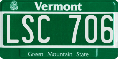 VT license plate LSC706