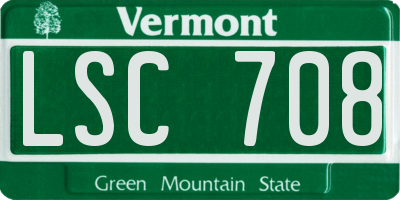 VT license plate LSC708