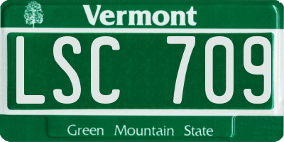 VT license plate LSC709