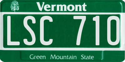 VT license plate LSC710