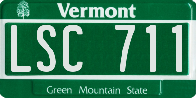 VT license plate LSC711