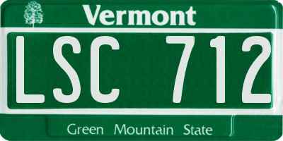 VT license plate LSC712