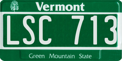 VT license plate LSC713