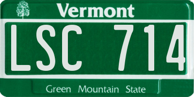 VT license plate LSC714