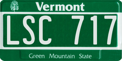 VT license plate LSC717