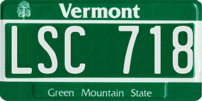 VT license plate LSC718