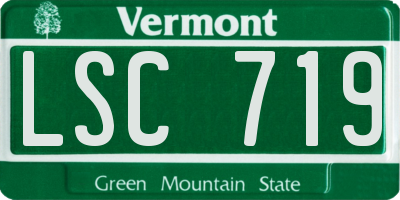 VT license plate LSC719