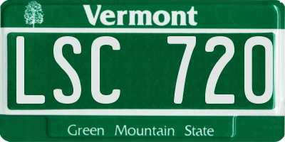 VT license plate LSC720