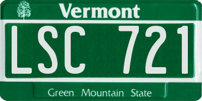 VT license plate LSC721