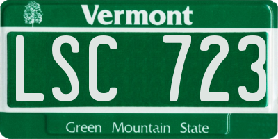 VT license plate LSC723
