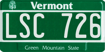 VT license plate LSC726