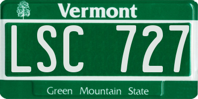 VT license plate LSC727
