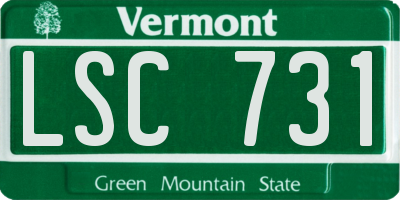 VT license plate LSC731