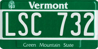 VT license plate LSC732