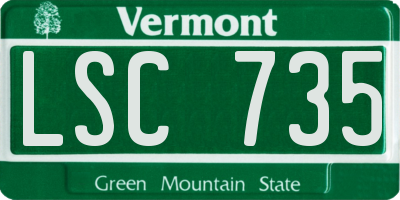VT license plate LSC735