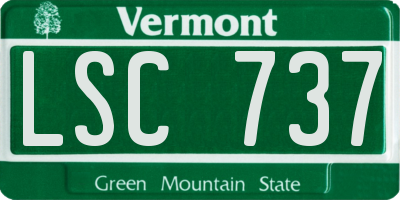 VT license plate LSC737