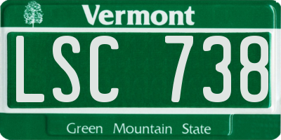 VT license plate LSC738