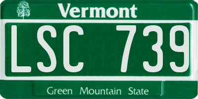 VT license plate LSC739