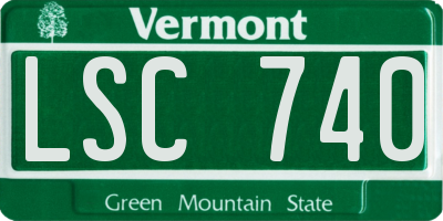VT license plate LSC740