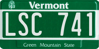 VT license plate LSC741