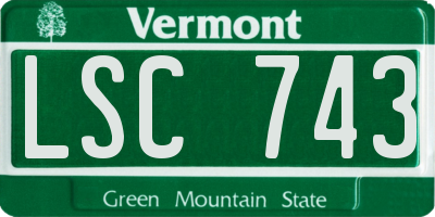 VT license plate LSC743