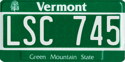 VT license plate LSC745