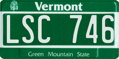VT license plate LSC746