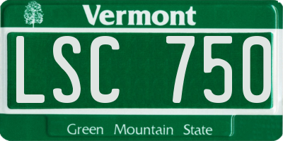 VT license plate LSC750