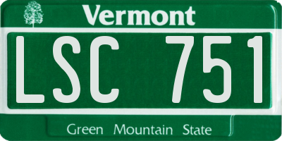 VT license plate LSC751