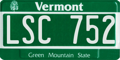 VT license plate LSC752