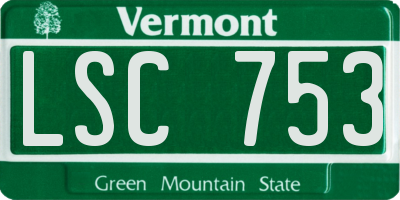 VT license plate LSC753