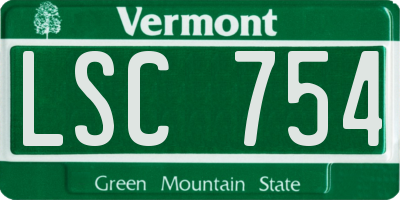VT license plate LSC754