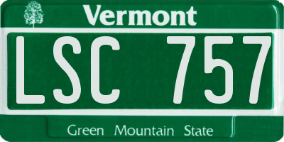 VT license plate LSC757