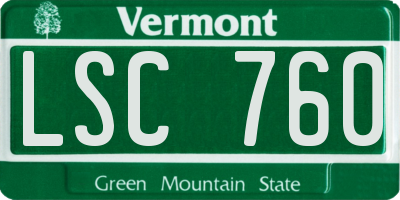 VT license plate LSC760